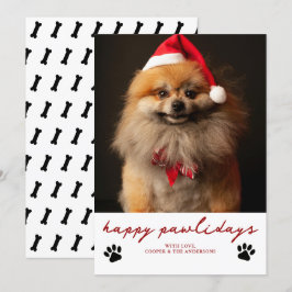 ハッピーパウリデイペット犬写真クリスマス シーズンカード