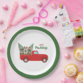ハッピーパウリフランスのデイズブルドッグスレッドピックアップトラック ペーパープレート (パーティー)