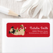 ハッピーパグクリスマスライト ラベル (インサイチュ)