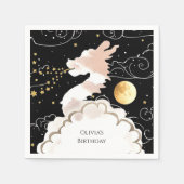 ハッピーパステルドラゴン誕生日 スタンダードカクテルナプキン (正面)