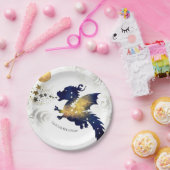 ハッピーパステルドラゴン誕生日 ペーパープレート (パーティー)