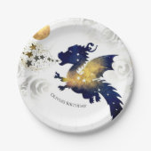 ハッピーパステルドラゴン誕生日 ペーパープレート (正面)