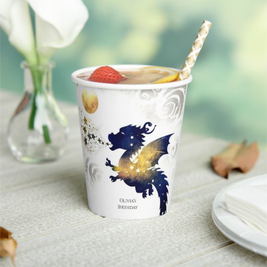 ハッピーパステルドラゴン誕生日 紙コップ (インサイチュ)