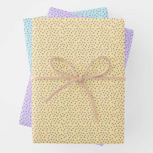 ハッピーパステルハンドドロッド水玉模様イースター ラッピングペーパーシート (インサイチュ)