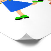 ハッピーパスーバーかわいい漫画多様な子供たち文字 ポスター (角)