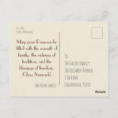 ハッピーパスーバーペサック |ユダヤ教の祝日はがき ポストカード (裏面)