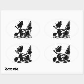 ハッピーパドルカヤックオーバルステッカー 楕円形シール (シート)