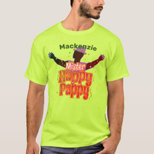 ハッピーパパと帽子とお名前 Tシャツ