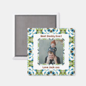 ハッピーパパの日ダディ最高のパパエバーグリーンフォト マグネット (正面/裏面)