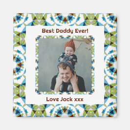 ハッピーパパの日ダディ最高のパパエバーグリーンフォト マグネット