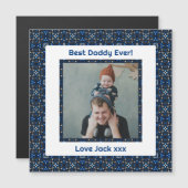 ハッピーパパの日ダディ最高のーパパエバーブルー写真 (正面/裏面)
