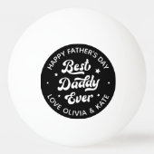 ハッピーパパの最高の日のパパが黒い写真 卓球ボール (正面)