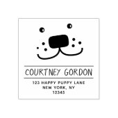 ハッピーパピードッグ差出人住所おもしろい- Pet ラバースタンプ (インプリント)