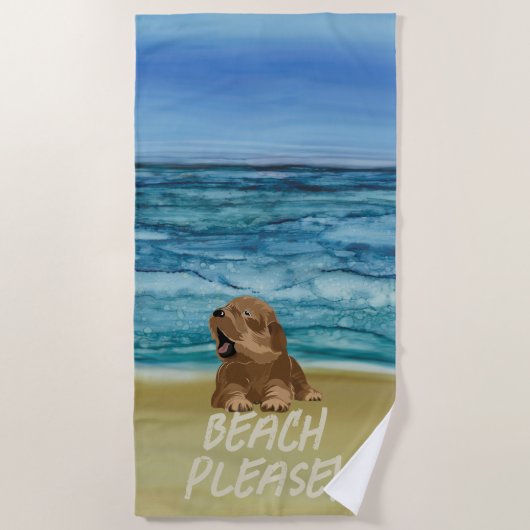 ハッピーパピービーチタオル ビーチタオル (正面)