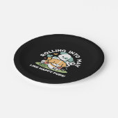 ハッピーパピー転がズ・トゥ・メイ – かわいいドッグアート ペーパープレート (アングル)