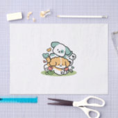 ハッピーパピー転がズ・トゥ・メイ – かわいいドッグアート 薄葉紙 (クラフト)