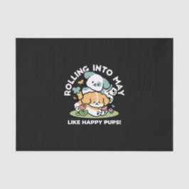 ハッピーパピー転がズ・トゥ・メイ – かわいいドッグアート 薄葉紙