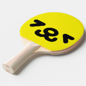 ハッピーパピー顔イエロー 卓球ラケット (正面アングル)
