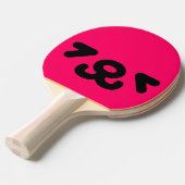 ハッピーパピー顔ピンク 卓球ラケット (正面アングル)