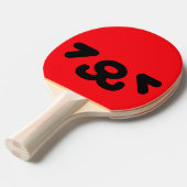 ハッピーパピー顔レッド 卓球ラケット (正面アングル)