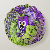 ハッピーパンジー.... ラウンドクッション (裏面)