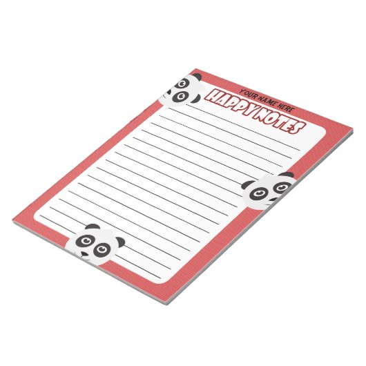 ハッピーパンダカスタムのメモ帳 ノートパッド (アングル)