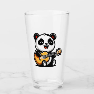 ハッピーパンダギタリスト – かわいいアコースティックミュージックデザイン タンブラーグラス