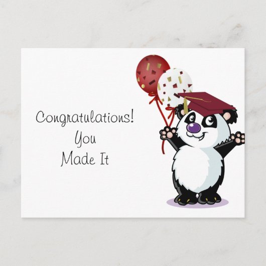 ハッピーパンダベア卒業生 ポストカード (正面)