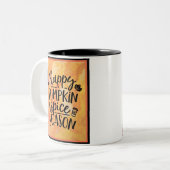 ハッピーパンプキンスパイスシーズンキュート秋 ツートーンマグカップ (正面左)