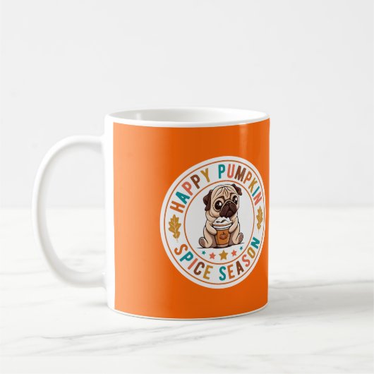 ハッピーパンプキンスパイスシーズンパグ コーヒーマグカップ (左)