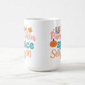 ハッピーパンプキンスパイスシーズン秋タイポグラフィ コーヒーマグカップ (中央)