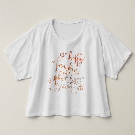 ハッピーパンプキンスパイスラテシーズン Tシャツ (デザイン正面)