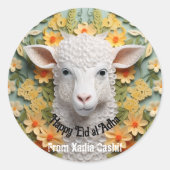 ハッピーパーソナライズされたイードアルアダ ラウンドシール (正面)