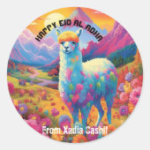 ハッピーパーソナライズされたイードアルアダ ラウンドシール (正面)