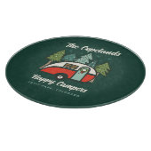 ハッピーパーソナライズされたキャンパーズクリスマス カッティングボード (角)