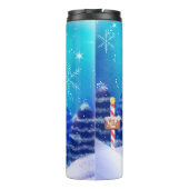 ハッピーパーソナライズされたクリスマス雪だるま タンブラー (裏面)