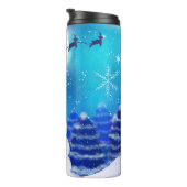 ハッピーパーソナライズされたクリスマス雪だるま タンブラー (回転右)