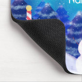 ハッピーパーソナライズされたクリスマス雪だるま マウスパッド (コーナー)