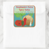 ハッピーパーソナライズされたサルサステッカー スクエアシール (バッグ)