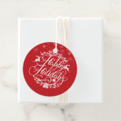 ハッピーパーソナライズされたホリデーズスノーフレークレッド フェイバータグ (インサイチュ)