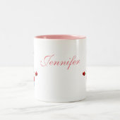 ハッピーパーソナライズされた雪だるま名休日2トーンC ツートーンマグカップ (中央)