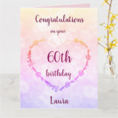 ハッピーパーソナライズされた60誕生日 カード (黄色い花)