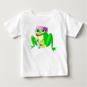 ハッピーパーティーカエルベビーTシャツおもしろい ベビーTシャツ