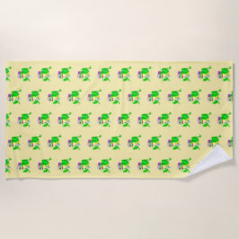 ハッピーパーティーカエル ビーチタオル