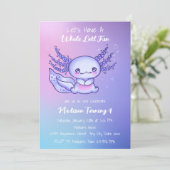 ハッピーパープルアクソロトル誕生日 招待状 (スタンド正面)