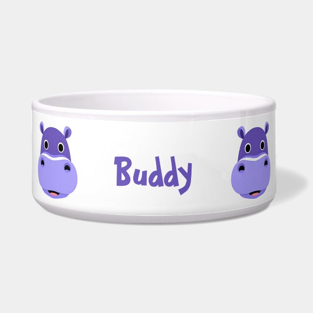 ハッピーパープルヒッポ顔 ボウル (正面)