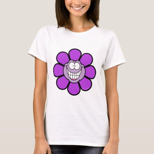 ハッピーパープルフラワー Tシャツ (正面)