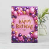 ハッピーパープル誕生日 招待状 (スタンド正面)