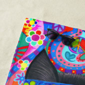 ハッピーヒッパイキャットサングラスピースサインフラワー ビーチタオル (インサイチュ)