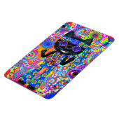 ハッピーヒッパイキャットサングラスピースサインフラワー マグネット (左側)